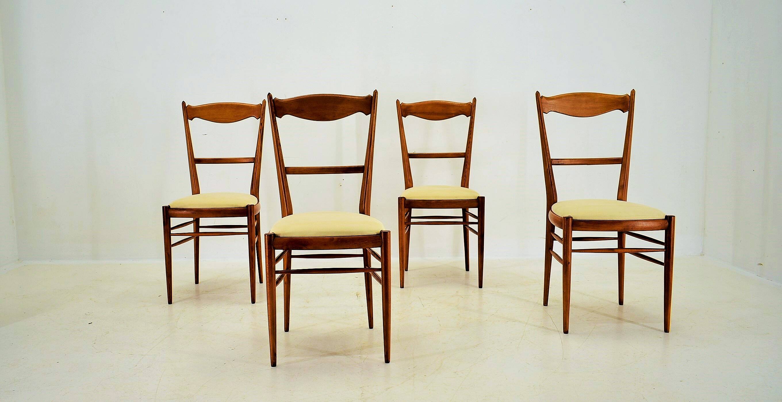 1970s set of 4 dining chairs by Drevotvar, Czechoslovakia