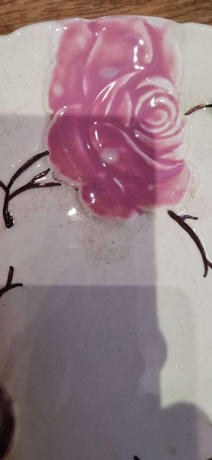 Vintage St Amand / Lebacqz and Bouchart barbotine plate