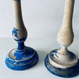 Pair of old patinated candlesticks