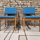 Paire de chaises fauteuils scandinave vintage 1970