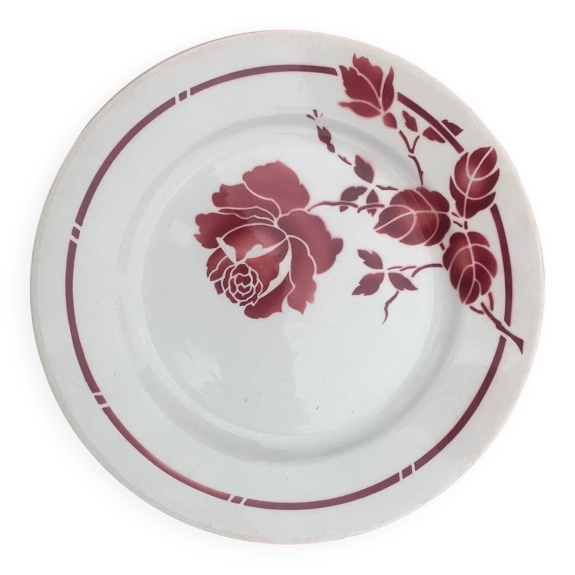 Red flower plate