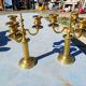 Pair of 3 Branch Brass Candelabra