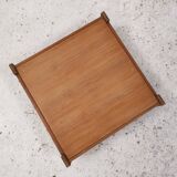 Table basse carré en pin, design vintage