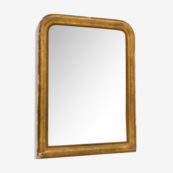 Miroir Louis Philippe en bois et stuc doré 87x117cm