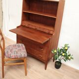 Vintage multi-function bookcase teak and oak legs 1960 Denmark