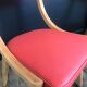 Pair of vintage solid wood and leatherette chairs from the 60s