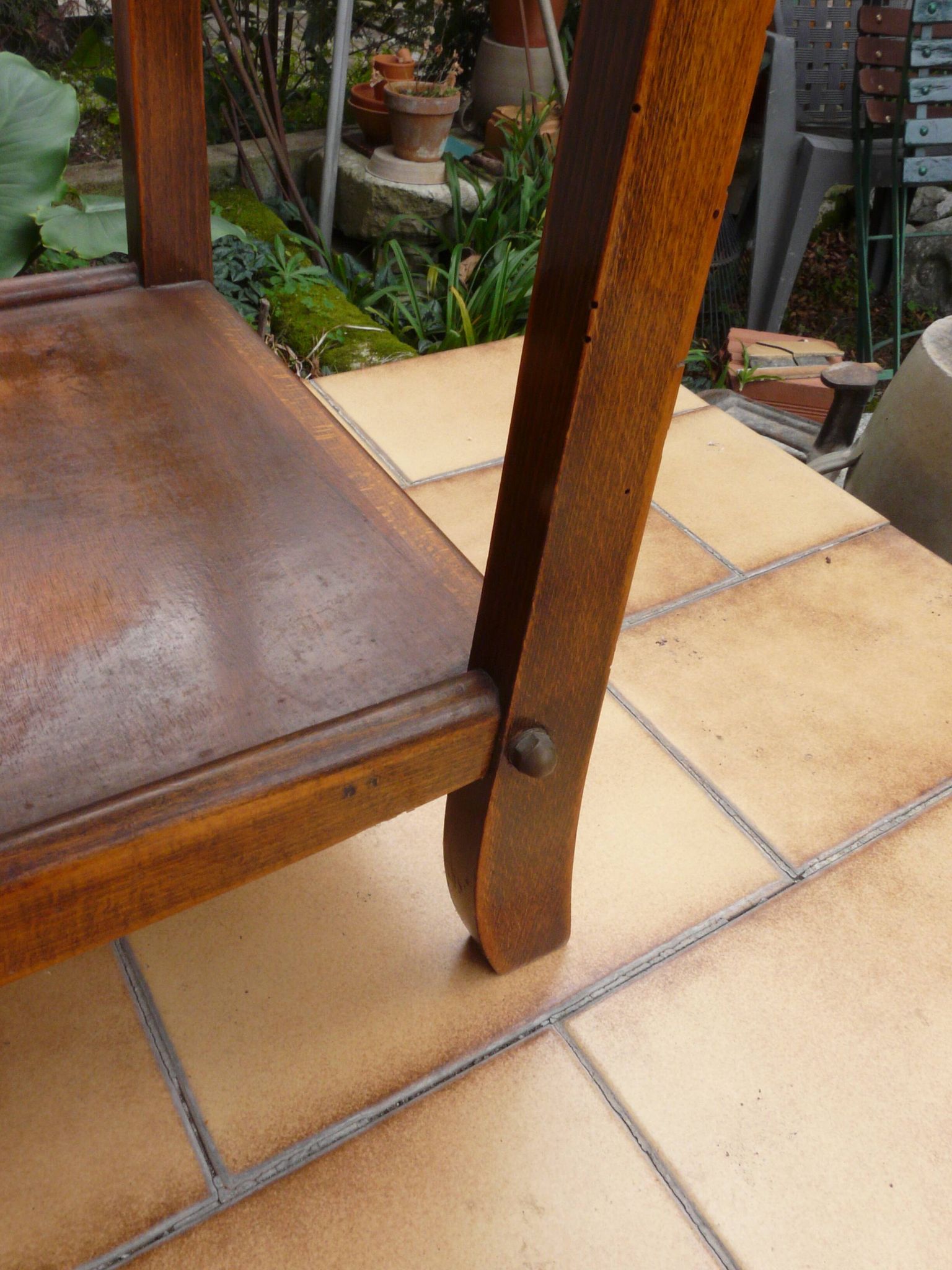 50s wooden table industrial style