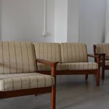 Teak and wool sofa by Juul Kristensen, mid-20th century
