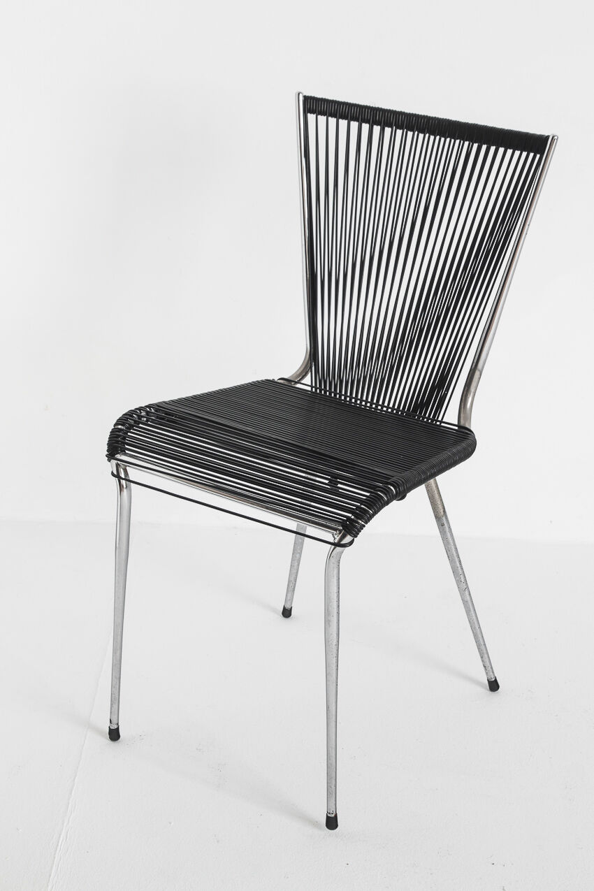 Set of 4 chairs "scoubidou", France, 1960s