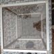 Table d'appoint en aluminium, vitres fumées