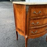 Transition style marquetry chest of drawers