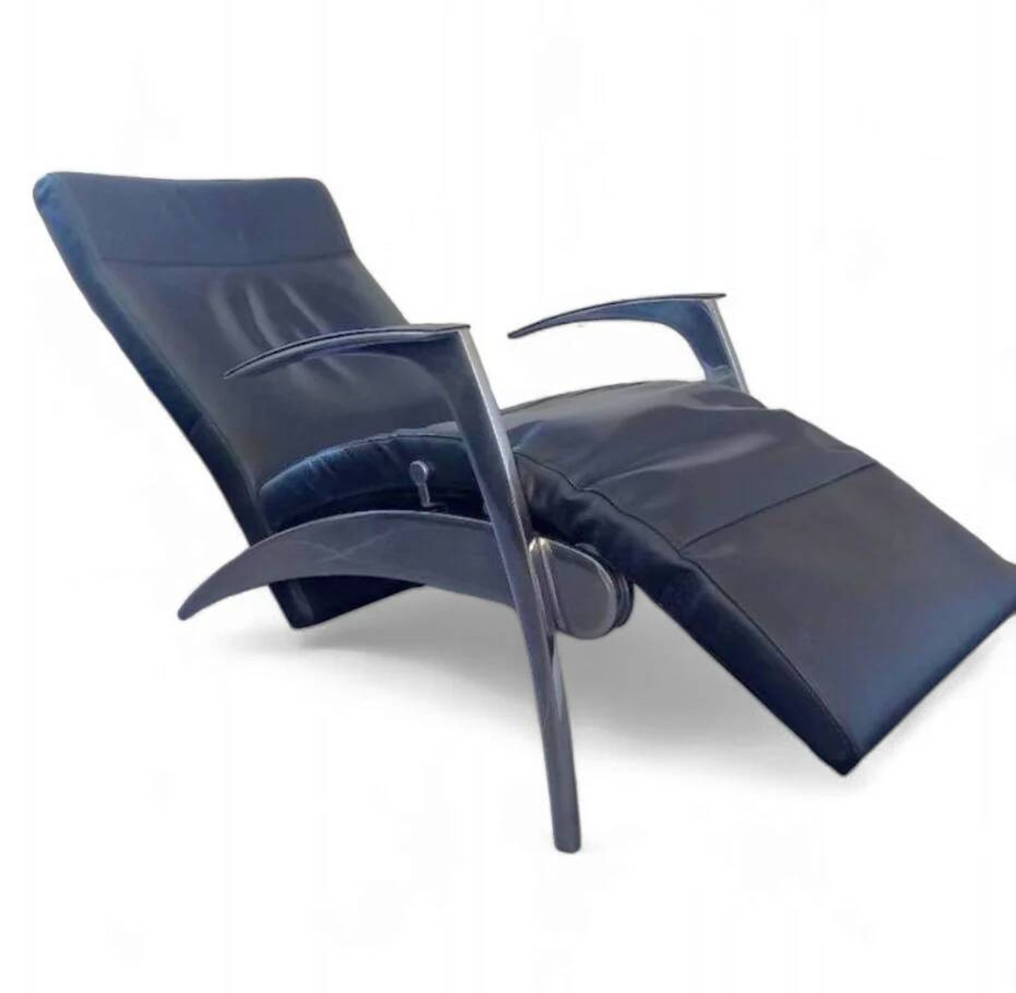 David design armchair/lounger by Interprofil, black leather, good condition