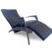 David design armchair/lounger by Interprofil, black leather, good condition