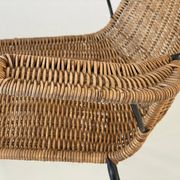 Wicker armchair and footrest, Germany, 1960s