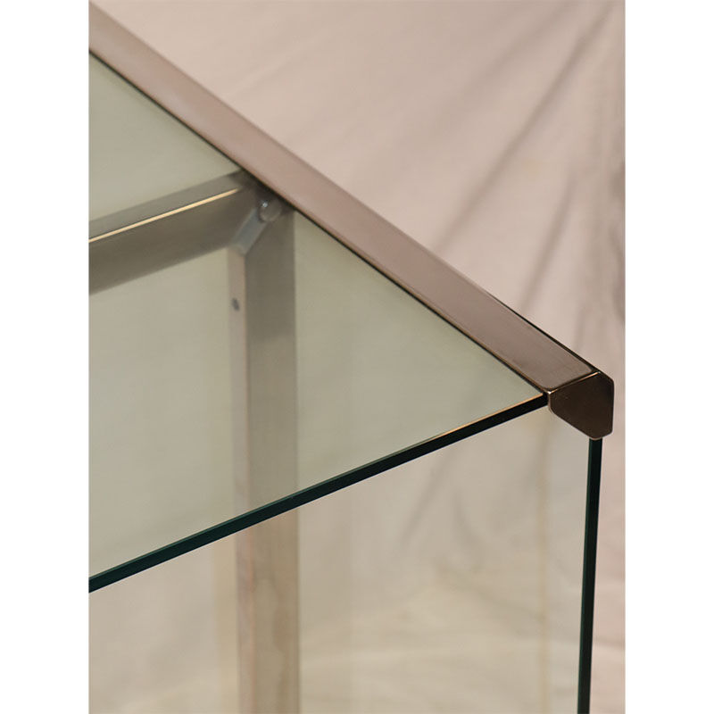 Gallotti and Radice design desk in glass and chrome 1970