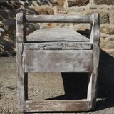 Large bench 19th solid wood patina