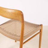 4x Niels Møller Dining Chairs Model 75 in Oak, 1960s Denmark