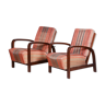 Salmon art deco armchairs - 1930s czechia