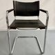 Lot of 5 tubular metal leather chairs, Bauhaus design, vintage 1970s.
