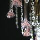 Set of 2 Meryl Streep, Pink Murano Flowers and Crystal Drops Chandelier, 19