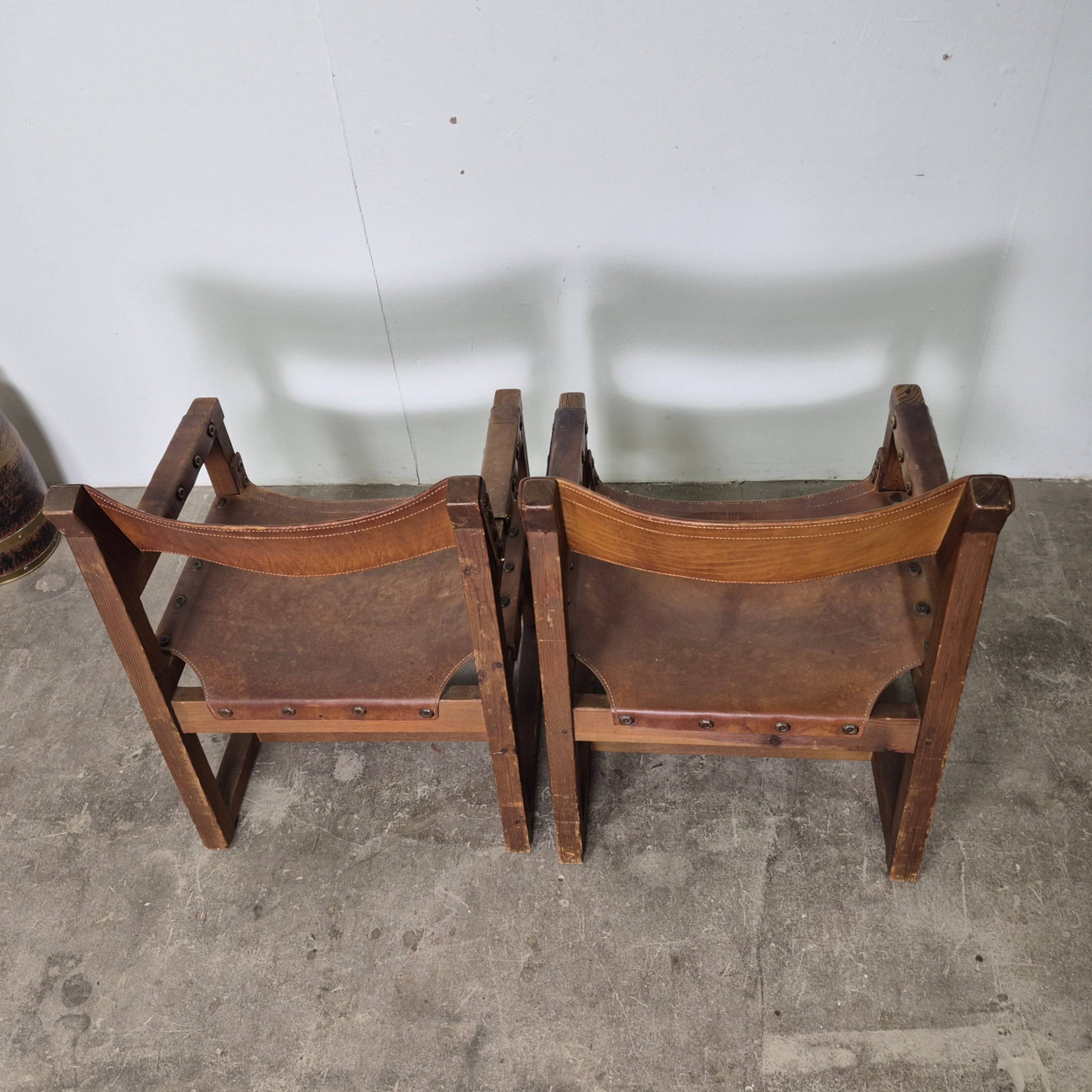 Ensemble de 2 fauteuils brutalistes de Biosca, Espagne, années 1950