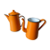Lot de cafetières émaillées oranges vintage