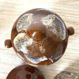 Fat lava ceramic teapot and milk jug from the 70s