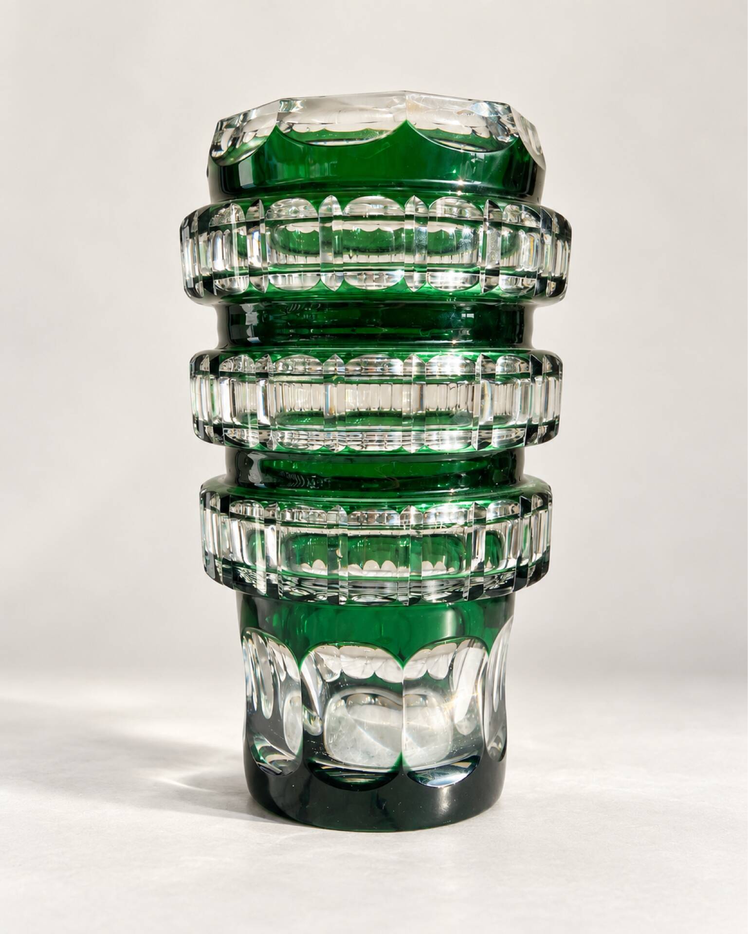Cut crystal vase Val Saint Lambert 1950s