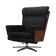 Fauteuil de bureau en cuir, design danois, années 1970, production : Danemark