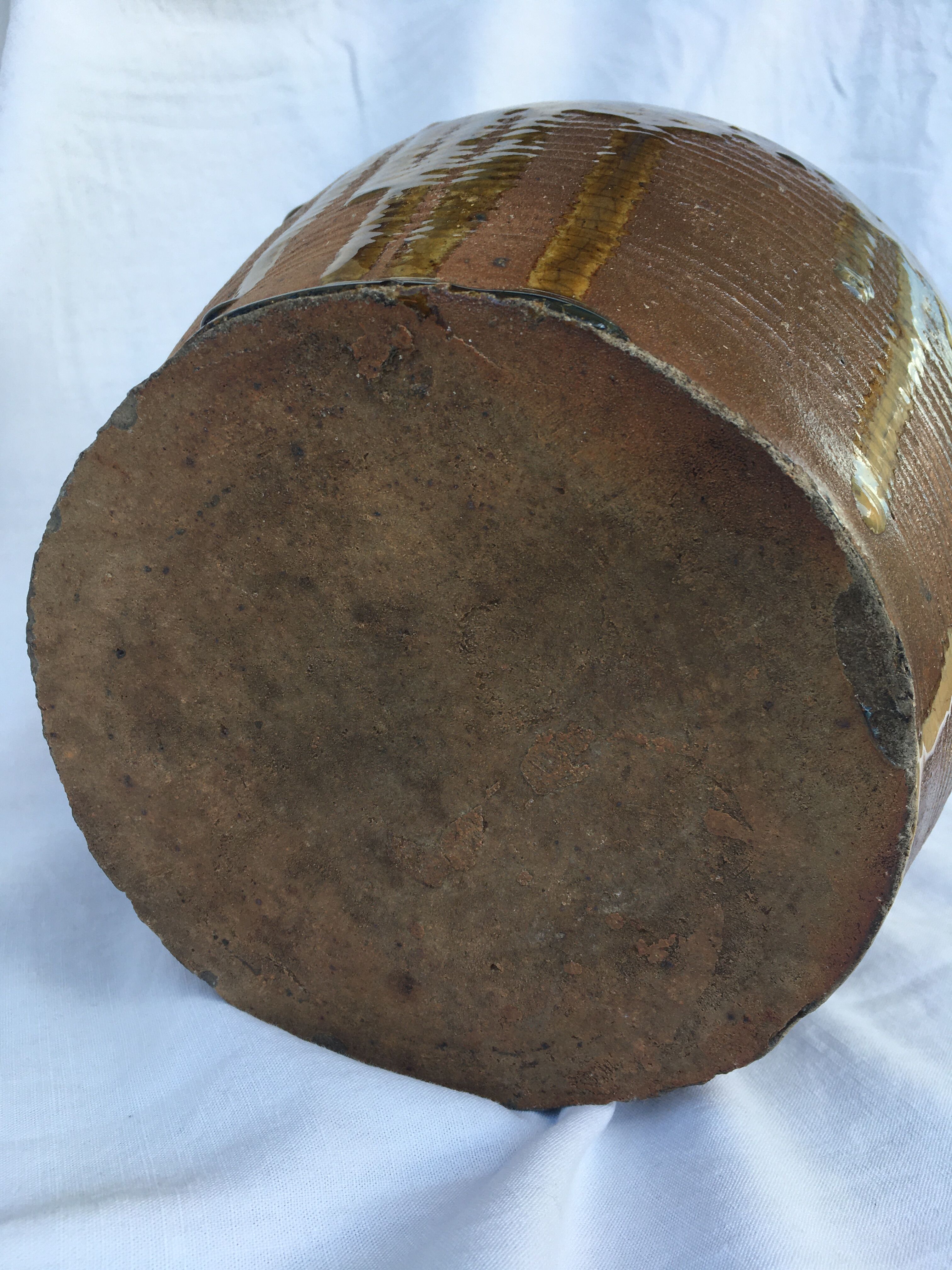 Oil jar in glazed stoneware