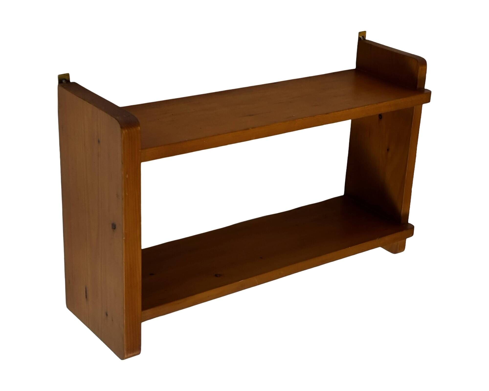 Vintage wooden wall shelve rack in pinewood minimalist design