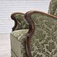 1960s, Danish armchair, green furniture velour, solid oak wood.