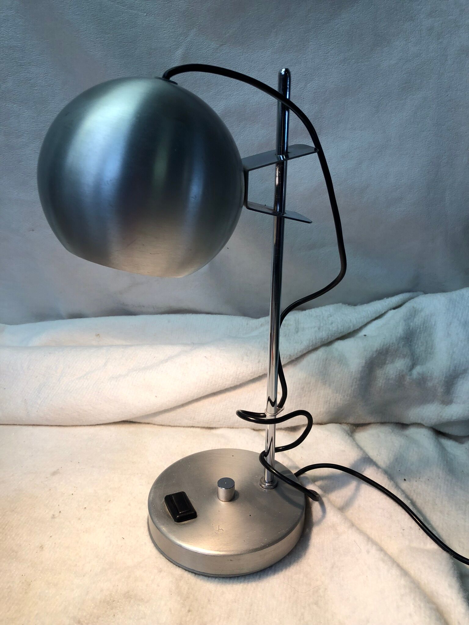 Vintage chrome ball table lamp