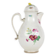 Antique white porcelain coffee pot from Vienna, painted, 18th century.