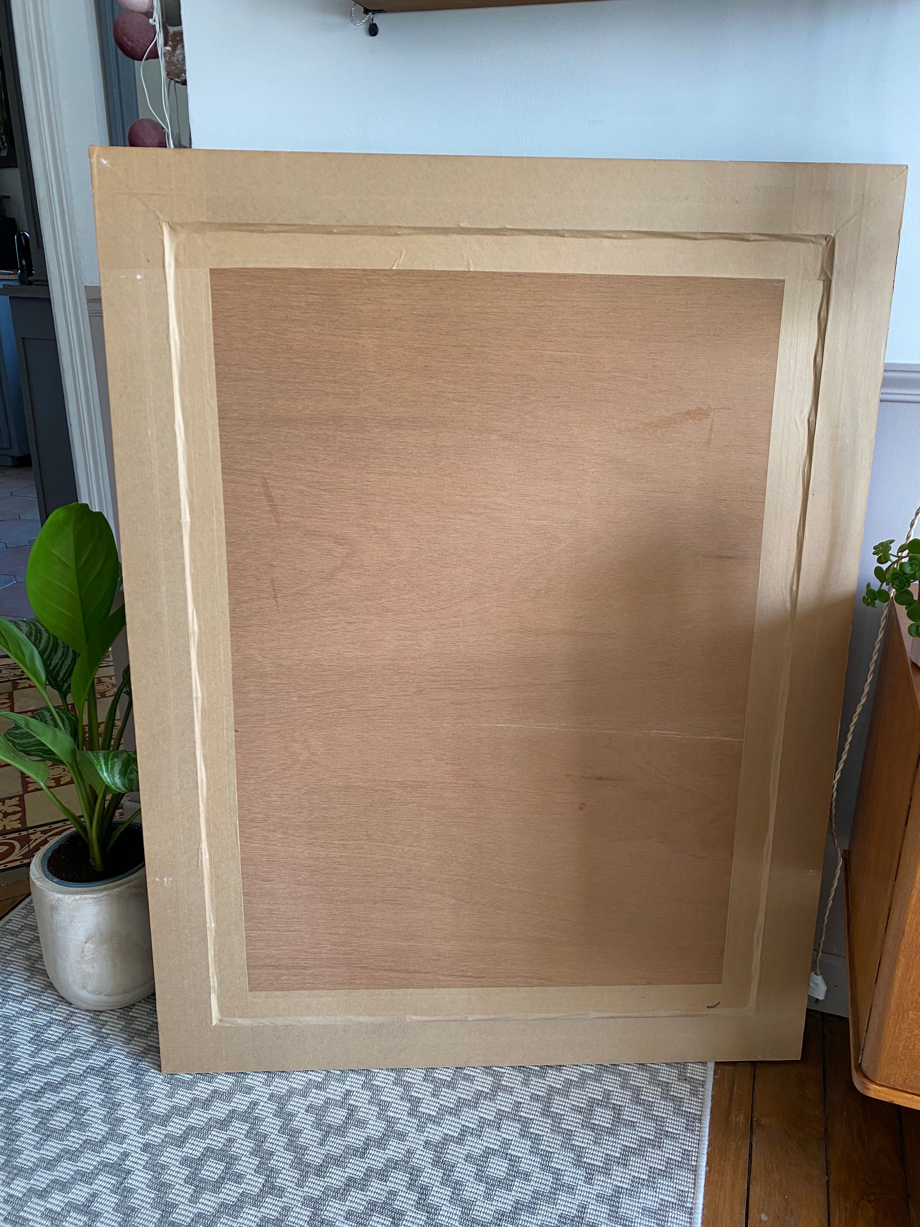 Vintage beveled wooden mirror 120x92