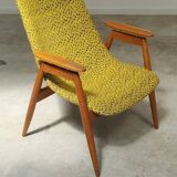 Paire de fauteuils résine et bois Jaune et Vert chiné par Miroslav Navratil