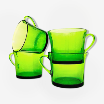 Tasses à thé verre vert sans sous tasse