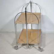 Mid Century Folding Serving Trolley in Chrome by Bremshey, 1960s