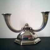 Art Deco silver metal candle holder - candlestick