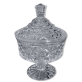 Bonbonnière en cristal moulé ancienne vintage