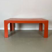 Table basse vintage orange en plastique Space Age années 70