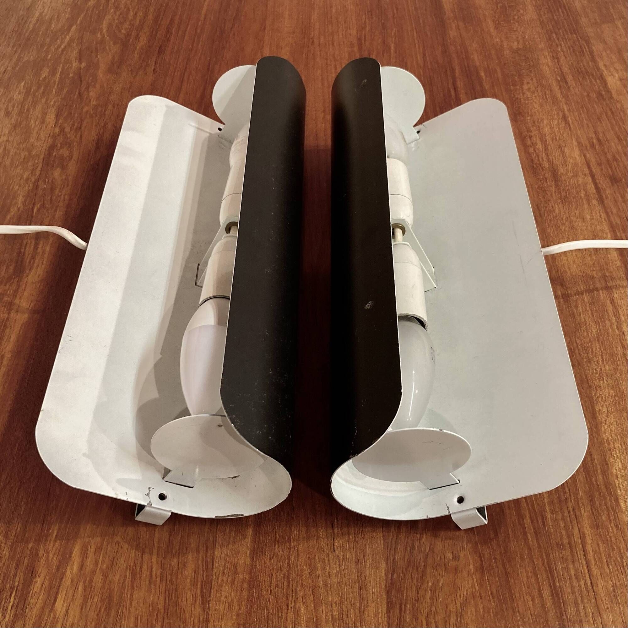 PAIR OF LARGE SCANDINAVIAN DESIGN WALL LIGHTS.