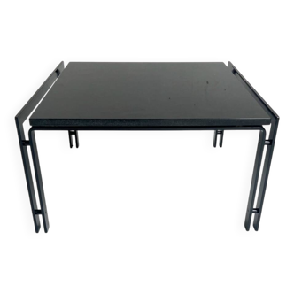 Black granite side table or coffee table from the 1980’s