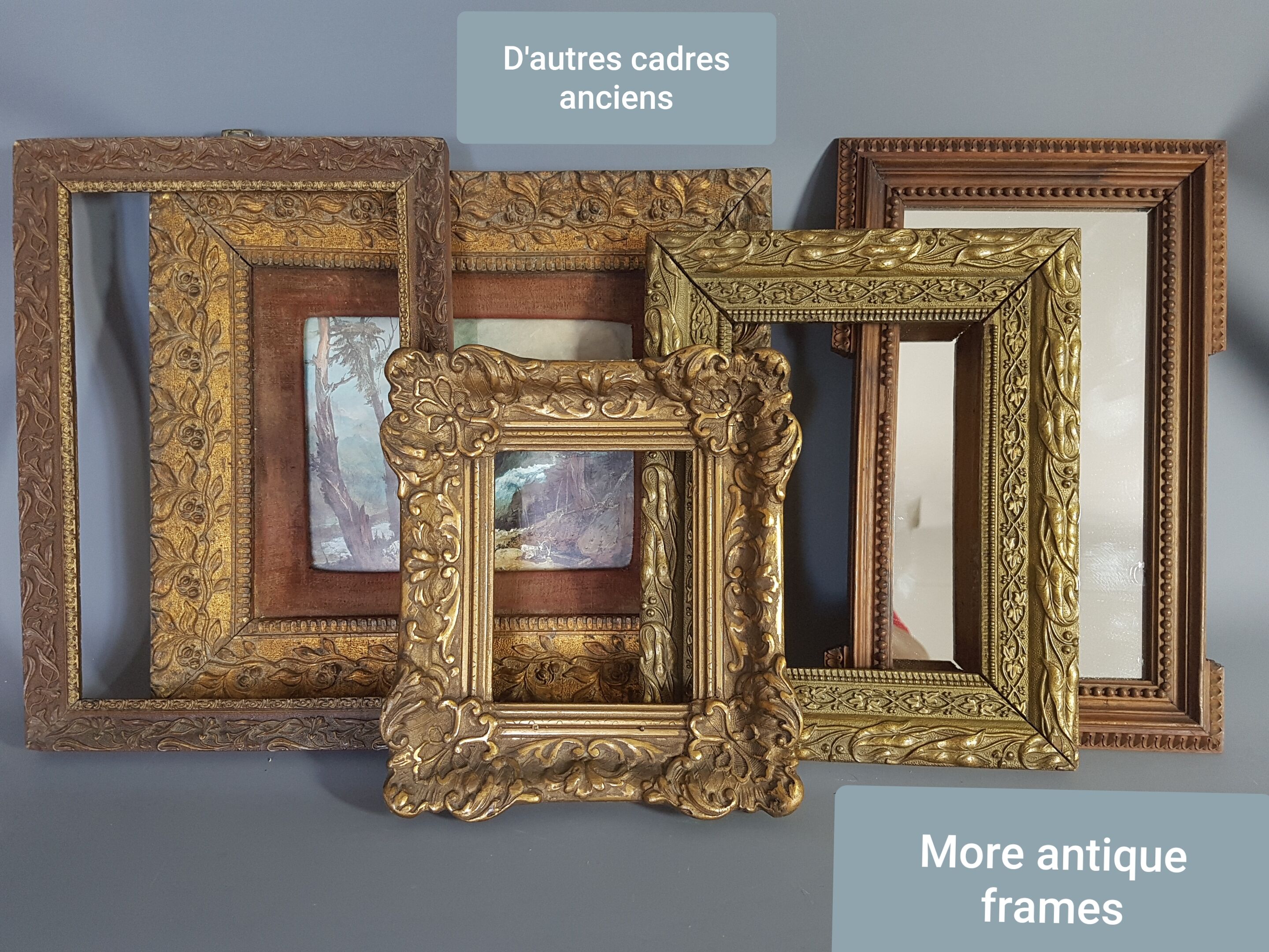 Former Original gold leaf gilding key frame, Style Louis XV 76x61 leafing 61x46.4 cm SB116
