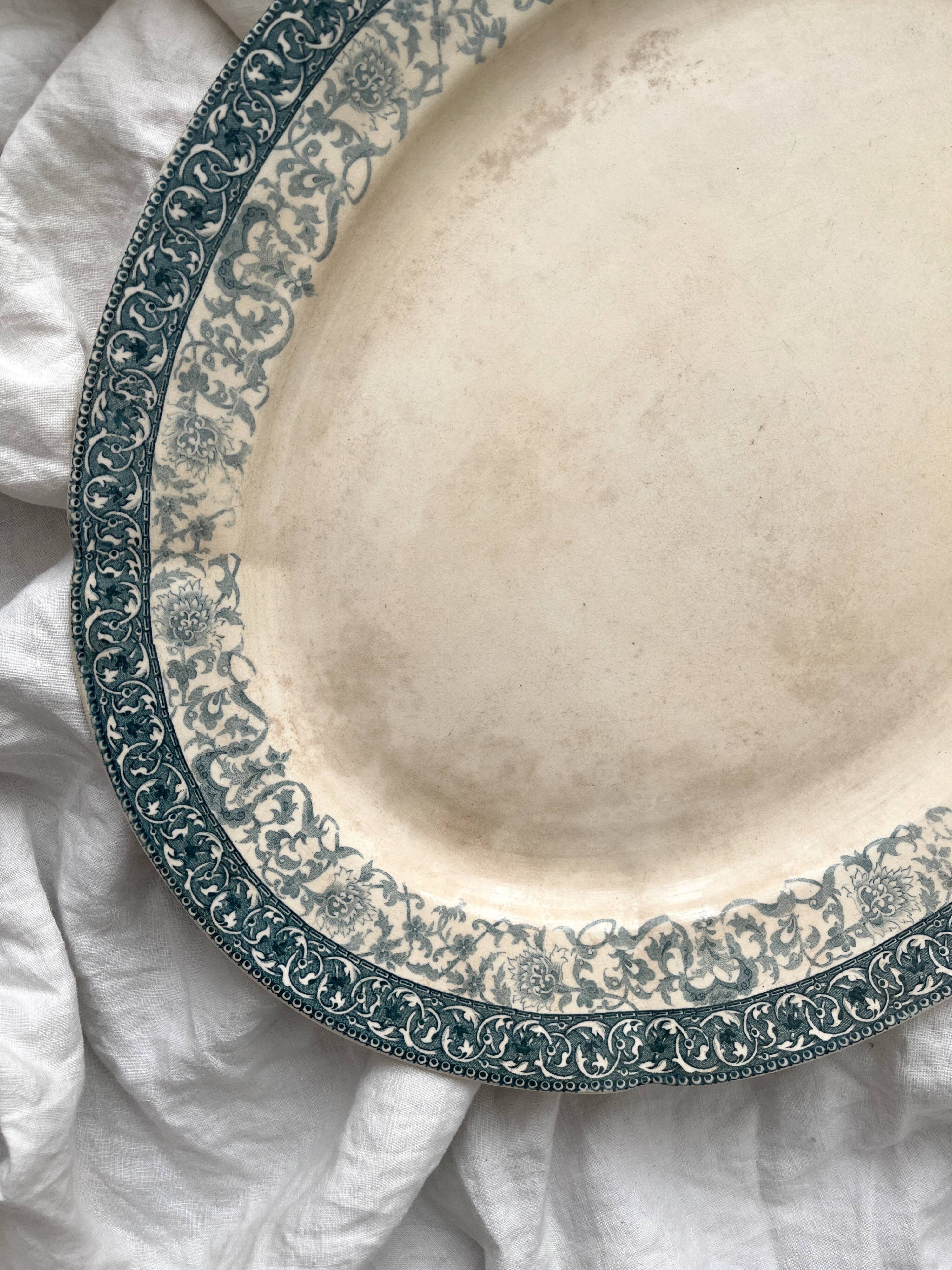 Oval ironstone dish "Sully" Choisy le Roi Hautin Boulenger et Cie