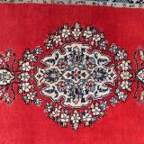 Tapis vintage fait main Tabriz 80 x 126 cm laine rouge vif - 1C1048