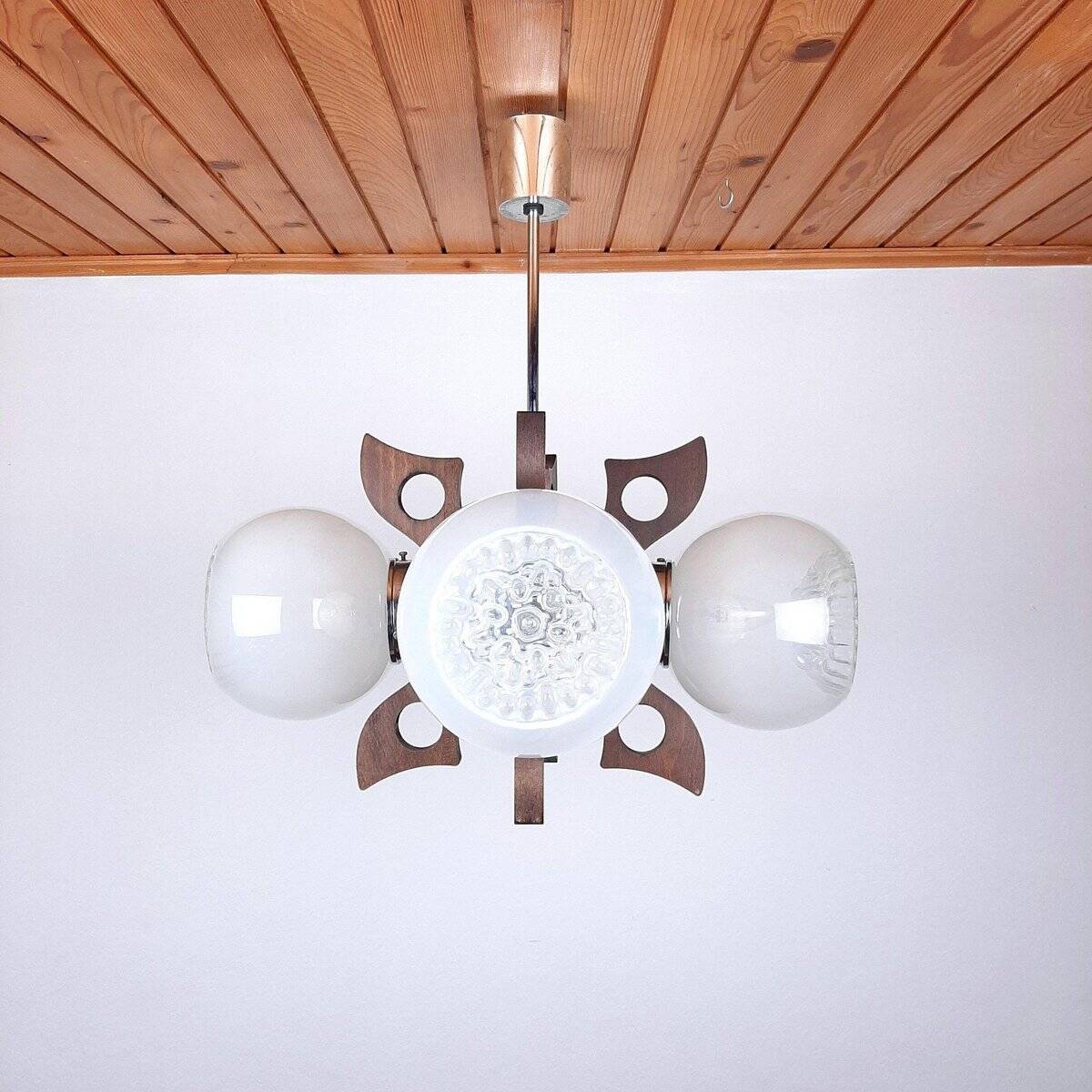 Mid-century Murano glass pendant by Mazzega, 1970s.