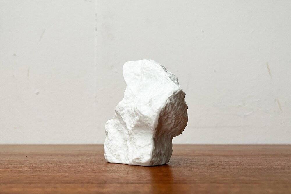 Vintage white porcelain rock vase from KPM Royal Porcelain, 1970s.