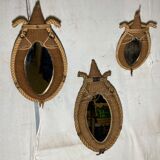 Set of 3 rope mirrors in the spirit of "Audoux and Minet"