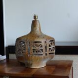 Vintage signed lamp base, openwork ceramic.
